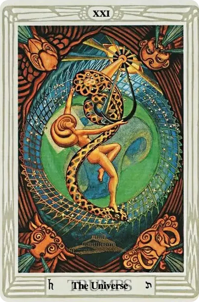 Arcane XXI, L'Univers, Tarot de Thoth, Aleister Crowley et Lady Frieda Harris