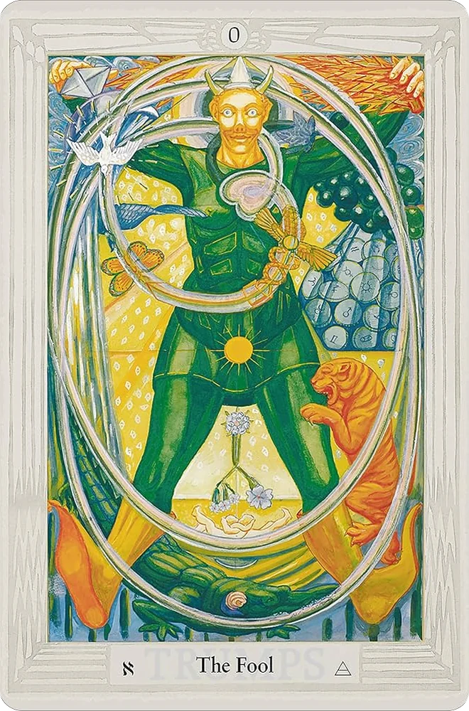 Arcane 0, Le Fou, Tarot de Thoth, Aleister Crowley et Lady Frieda Harris